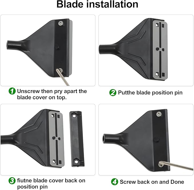 Seaweed Scraper for Glass Aquariums, Fish Tank Cleaner with 10 Blades, Durable and Efficient Aquarium Cleaning Tool, Rust-Resistant, Black, 1 Set