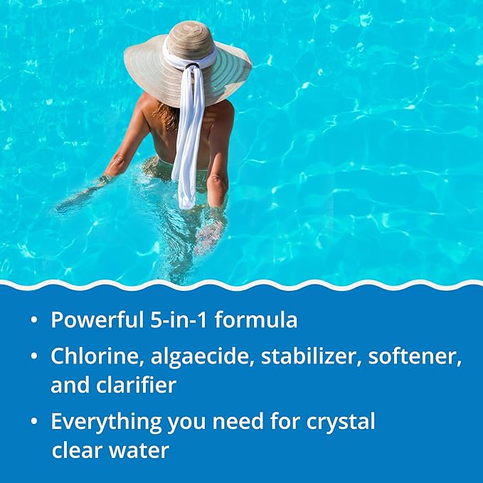 In The Swim 3 inch 5-in-1 Super Multi-Tabs – Swimming Pool Sanitizer – Chlorine - Algaecide - Stabilizer - Clarifier - 9 Pounds