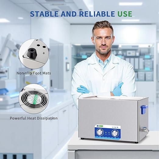 DK SONIC Ultrasonic Cleaner,30L 600W Sonic Cleaner with Heater&Mechanical Timer,Ultrasonic Carburetor Cleaner for Cleaning Gun,Engine,Carburetors,Chains(Include Basket)