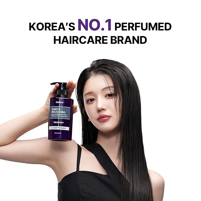 KUNDAL Korean Shampoo and Conditioner Set [Baby Powder] Salon-quality, Long Lasting Scent, Moisturizing, Sulfate-Free, Argan & Macadamia Oil, Korean Hair care, 16.9 fl oz each, Valentines Day Gifts