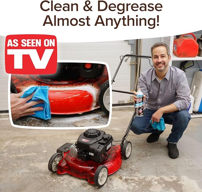 Bull Shot Degreaser Pro, Foaming Degreaser & Grime Remover, Heavy-Duty, AS SEEN ON TV, Residue-Free, Shake, Point & Spray, Emulsifies Grease, Oil Splatters, Glue, Tape Residue & More - Made in the USA