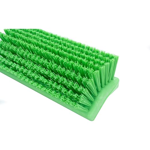 SPARTA 40423EC75 Plastic Floor Scrub Brush, Wall Brush, Equipment Brush With Nonabsorbent Bristles For Industrial Kitchens, Hospitals, Commercial Cleaning, 4 Inches, Lime