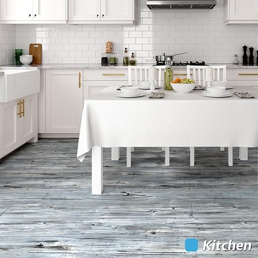 Art3d 60 Sq.ft Peel and Stick Floor Tiles, 40Pcs Luxury Vinyl Plank Flooring Wood Look, Adhesive and Waterproof Tile Sticker for Bedroom, Living Room, Kitchen, Dust Grey