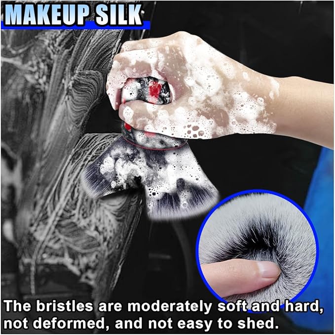 Car Detailing Brush, Ultra Soft Bristles XL Synthetic Brush, Auto Interior Dusting Brush with Storage Rack, Car Cleaning Tool for Vehicle Air Conditioner Vents, Dashboard, Leather