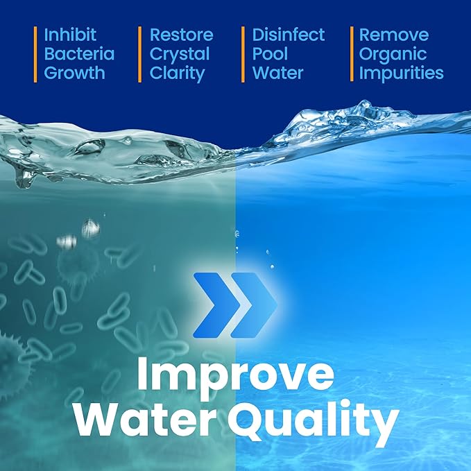 68% Calcium Hypochlorite Pool Shock for Swimming Pools - Chlorine Granules Swimming Pool Shock 50 lbs Bucket - Pool Chlorine for Inground and Above Ground Pool Treatment, Saltwater (50lbs)