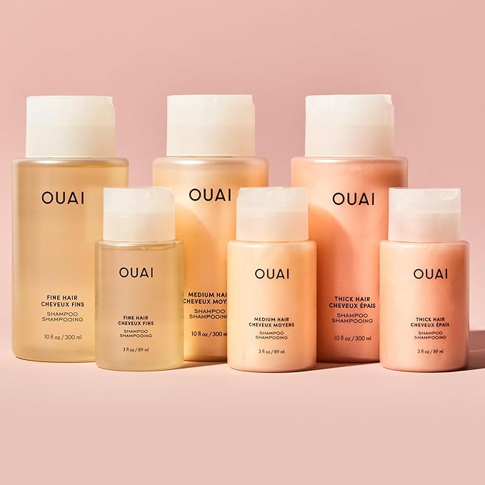 OUAI Fine Shampoo Travel Size - Volumizing Shampoo with Strengthening Keratin, Biotin & Chia Seed Oil for Fine Hair - For Clean, Weightless Body - Paraben, Phthalate & Sulfate Free Hair Care (3 Fl Oz)