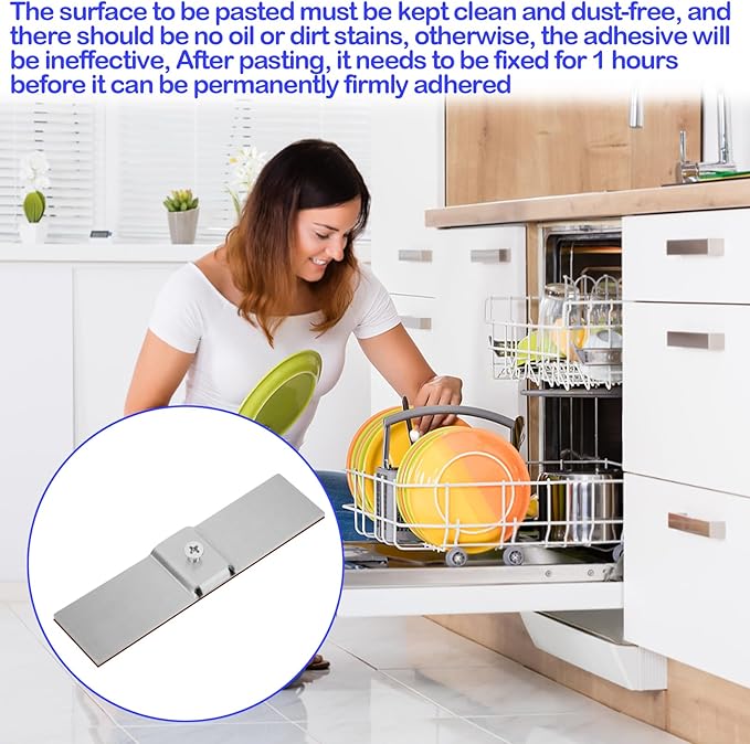 𝙐𝙥𝙜𝙧𝙖𝙙𝙚𝙙 Granite Dishwasher Mounting Brackets Replacement Dishwasher Installation Bracket on All Solid Surfaces, Quartz, Corian, Granite, and Marble Countertops - 2 Pack