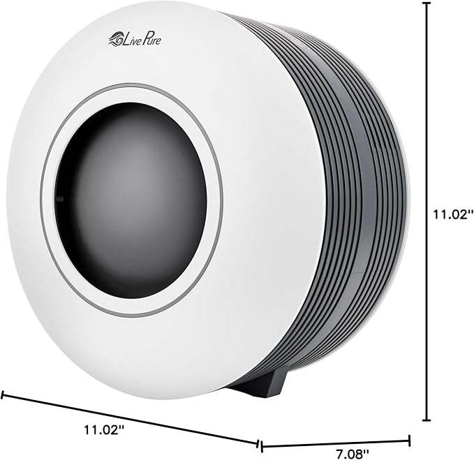 LivePure Capri Series Tabletop Air Purifier, White