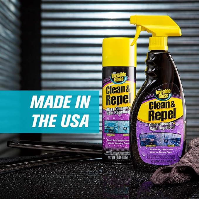Invisible Glass 92184-3PK Glass Cleaner + Rain Repellent 2-in-1 Windshield and Window Spray, Cleans Auto Glass, Repels Rain, Sleet, Snow, Improves Wet Weather Visibility – 22 fl oz (Pack of 3)