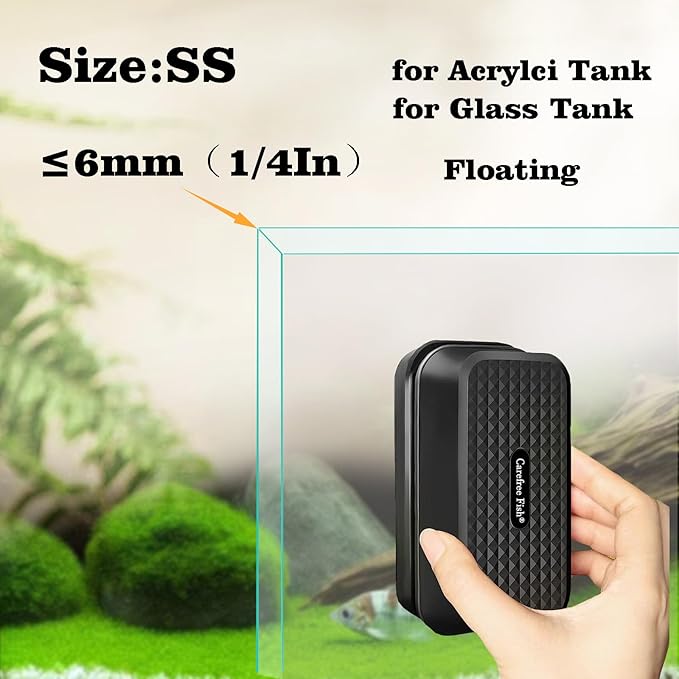 Carefree Fish Aquarium Super Strong Magnetic Cleaner for Acrylic Tank and Glass Fish Tank Magnet Brush Floating