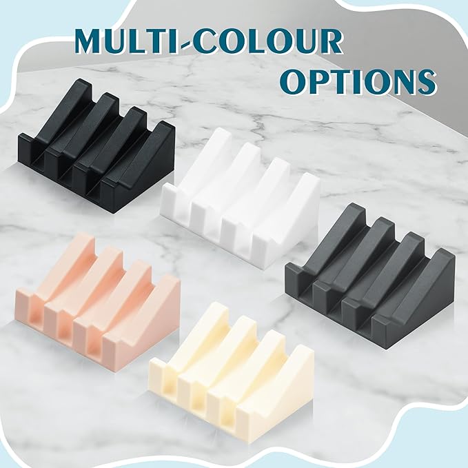 Silicone Soap Dish with Drain, Upgrade Double Suction Cups at The Bottom for Anti-Slip and Stability, Soap Dish Shower Waterfall Bar Soap Holder Tray with Drain Soap Holder (3, CreamWhite)