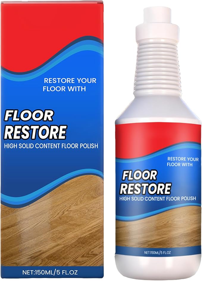 Floor Restore Wood Floor Polish 5 fl oz (150 ml), Hardwood Floor Restorer, Floor Shine Enhancer for Laminate Vinyl Bamboo, Quick Dry Protective Floor Care (1 PACK)
