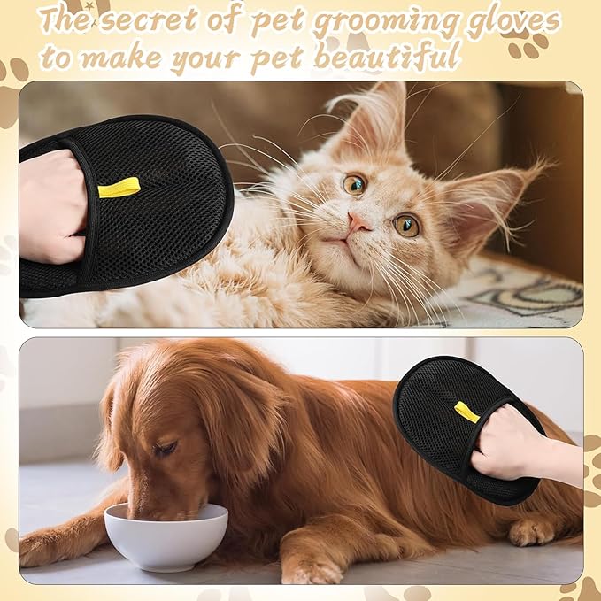 Pet Hair Removal Glove | Electrostatic Deshedding for Dogs & Cats | Reusable Grooming Glove for Furniture, Car & Clothing (1 PC)