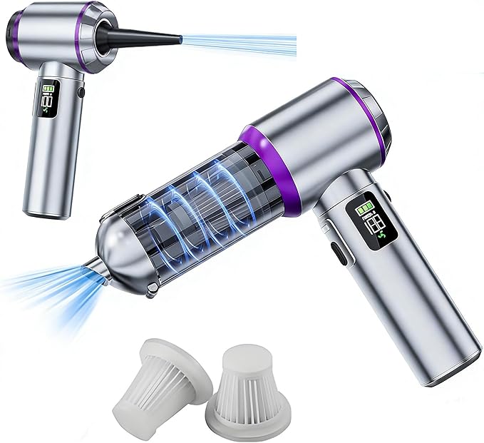 Car Vacuum Portable Cordless,16000Pa Suction Power Handheld Vacuum for Car,Home,Office,Pet Hair Cleaning,with Washable Filter and Replaceable Nozzle, Type-C Charging