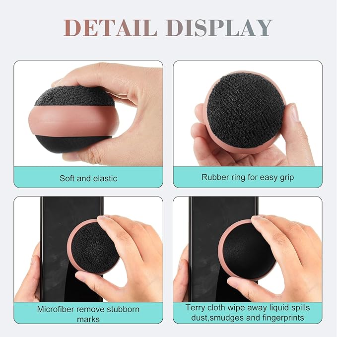 Suclain 16 Pack Touch Screen Cleaner Balls Phone Cleaning Ball Microfiber Touch Car Screen Glass Cleaner for Computer Laptop Monitor Camera Lens Gift(Green,Blue,Warm Red,Yellow)