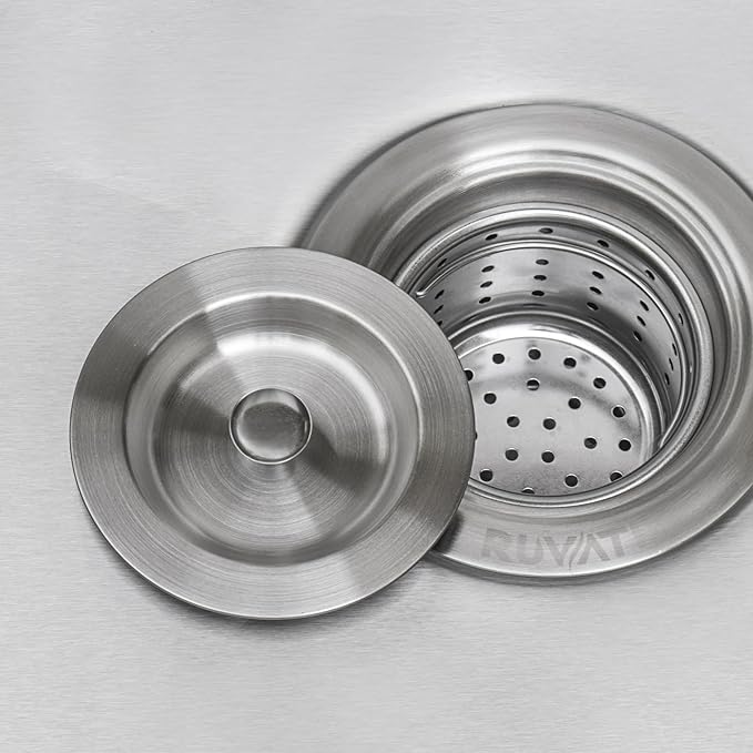 Ruvati Kitchen Sink Basket Strainer Drain Assembly - Stainless Steel - RVA1025