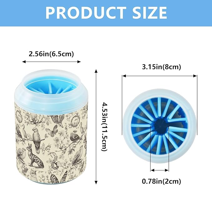 Dog Paw Cleaner Cups for Dogs Pets Foot Washer Paw Scrubber for Medium Small Cats Dogs Cleaning Cup Beige Animals