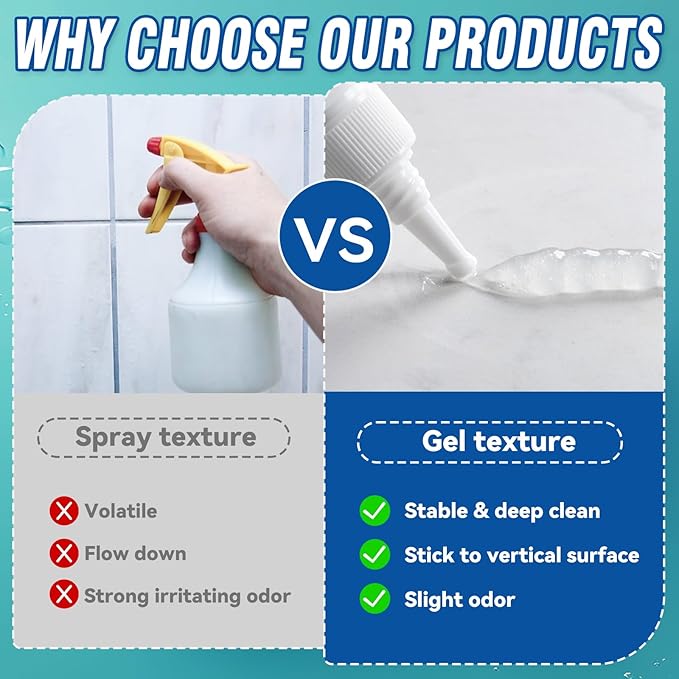 Bondtech HomeMold Stain Remover Gel, 8 Fl Oz Heavy Duty Stain Cleaner for Washing Machine Seal, All-Purpose Cleaning for Bathroom, Grout, Shower, Kitchen, Wall