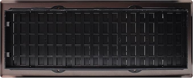 Decor Grates Metal Oriental Decorative Air Vent Cover 4x12 Floor Register – Adjustable Control Lever – AC Floor Vent Covers for Home Floor Vents – Fits 4 x 12 Inch Opening – Rubbed Bronze (AJH412-RB)