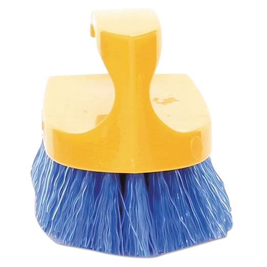 Rubbermaid Commercial Products Iron Handle Scrub Brush 6-inches Polypropylene Fill Cobalt Bristles For Hard Scrubbing on Tile/Grout/Floors/Walls/Countertops