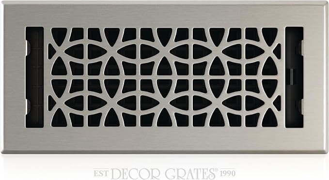 Decor Grates ECH410-NKL Eclipse Plated Floor Register, 4-Inch by 10-Inch, Nickel