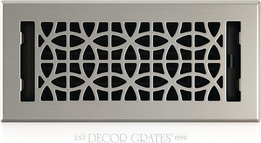 Decor Grates ECH410-NKL Eclipse Plated Floor Register, 4-Inch by 10-Inch, Nickel