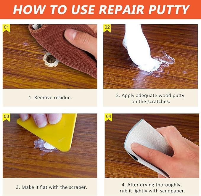Wood Furniture Repair Kit,Set of 36 Laminate Floor Repair Kit, Touch Up Markers with Wood Putty, Beeswax Repair Scratch, Cracks, Hole, Discoloration for Floor, Table, Door, Cabinet