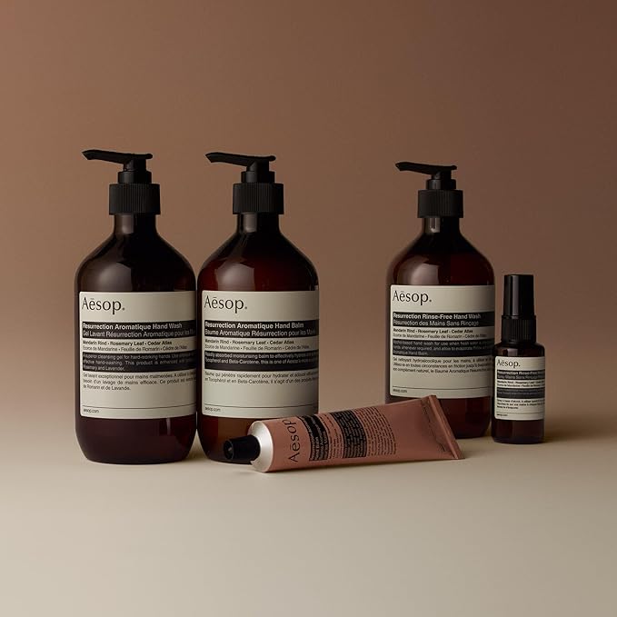 Aesop Resurrection Hand Wash & Balm Set | Citrus & Woody Duo to Cleanse and Moisturize Hands | 16.9 oz / 500 mL (Set of 2)