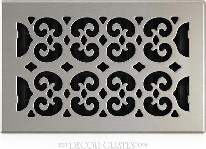 Decor Grates SPH610-NKL Floor Register, 6x10, Nickel Finish