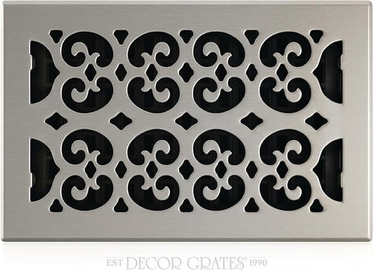 Decor Grates SPH610-NKL Floor Register, 6x10, Nickel Finish