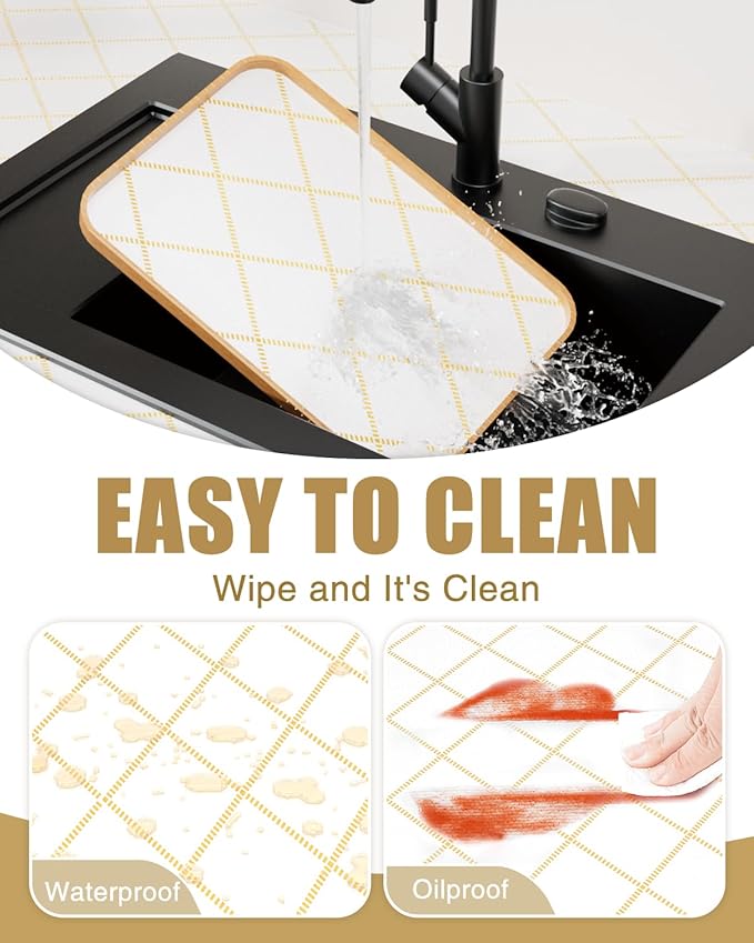 Shelf Liners for Kitchen Cabinets Non-Adhesive, Non-Slip Thickened Shelf Paper Waterproof Washable for Drawer Dresser Pantry Shelve Bathroom Protector Liner