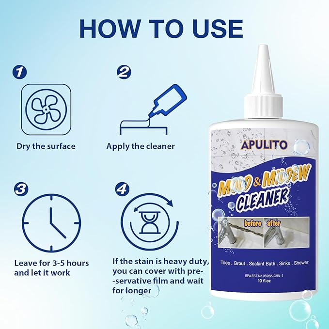 APULITO Household cleaner Gel for Bathroom Shower Kitchen Tile Sink Countertop 10 Fl Oz (Pack of 2)