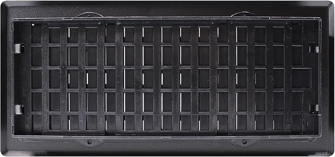 Decor Grates AJH410-BLK Oriental Floor Register, 4x10 Inches, Textured Black