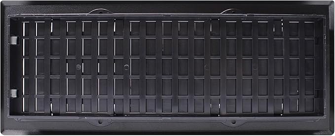 Decor Grates AJH412-BLK Oriental Floor Register, 4x12 Inches, Textured Black