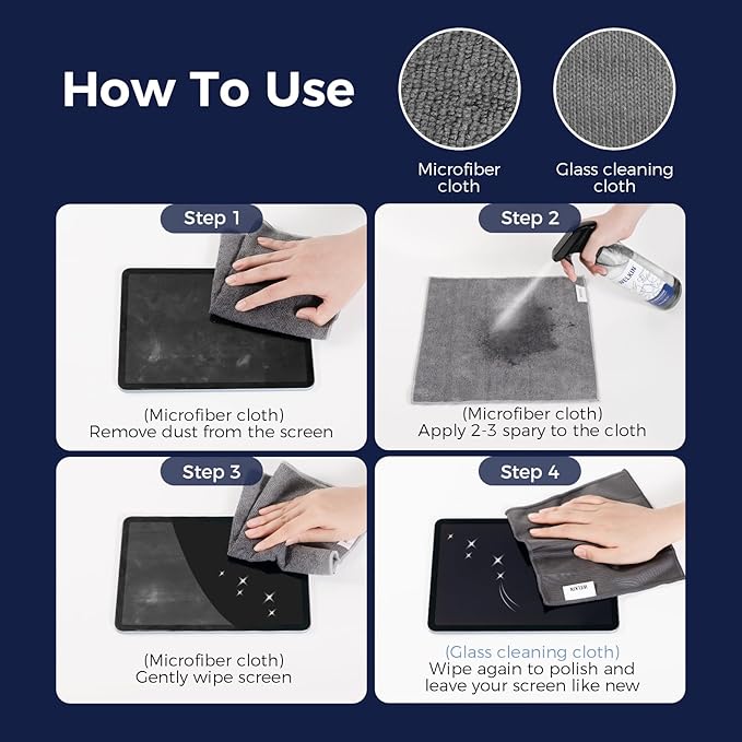 CLICK CLEAN Cleaning Kit, 1 x Cleaning Gel for Car Interior and Keyboard, 2 X Cleaning Gel Mist, 1 Microfiber Cloth and 1 Glass Wipe Included