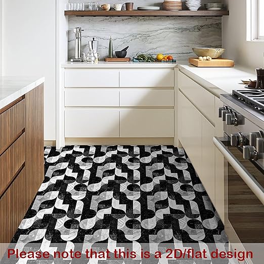 Nuxovilar Matte Black White Grey Peel and Vinyl Flooring10-Pack, Stick Floor Tile, 12x12 inch Self Adhesive Waterproof Flooring Wood Planks for Kitchen,Bedrooms
