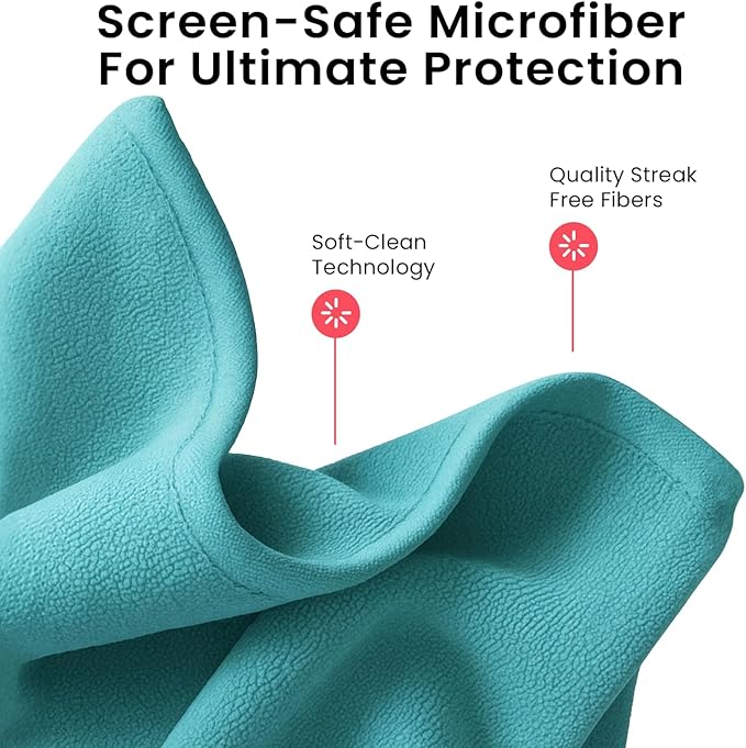 EVEO® Screen Cleaner Spray (Streak-Free) TV Screen Cleaner for Smart TV, LCD, LED, OLED | Computer Screen Cleaner Spray and Wipe Microfiber Cloth for TV, Monitor, Laptop, iPad, Tesla & More - 1 Pack