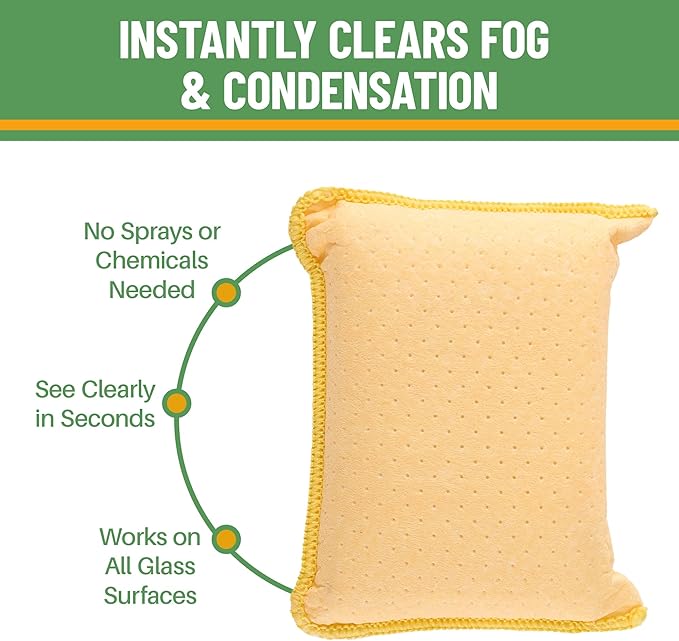 Evelots Car Windshield Cleaner Chamois, 2 Pack, Window Glass Defogger Sponge, Yellow