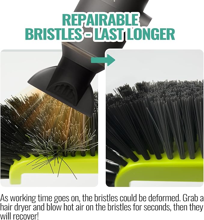 18" Pool Brush Head for Cleaning Swimming Pool Walls, Curved Ends High-Efficiency Scrub Brush for Tile, Flooring and Vinyl Pools, Fiberglass, Fits Φ1.25” Poles (Green & Black & Dark Gray)