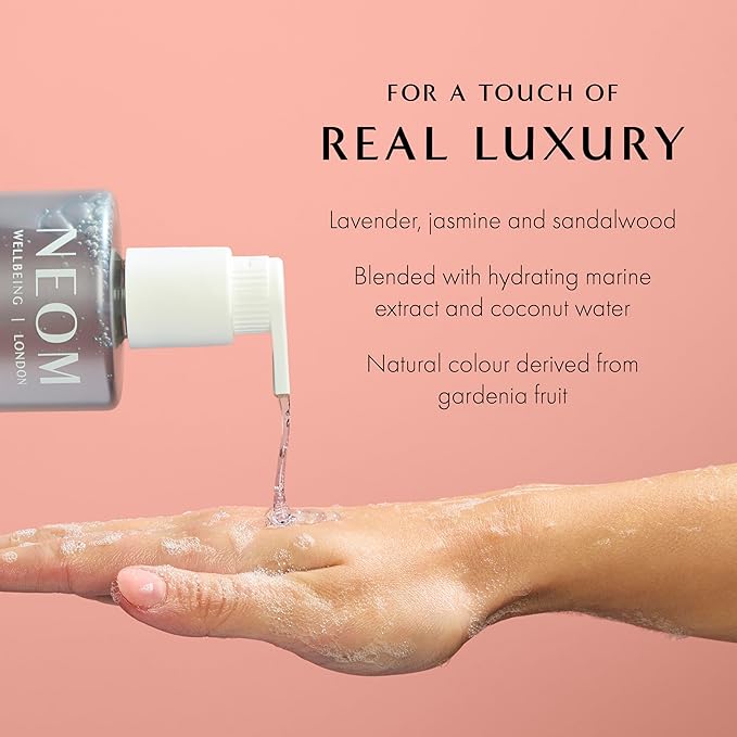 Neom Real Luxury Hand Wash, 300ml | Lavender, Jasmine & Sandalwood I 100% natural fragrances I Cleanses, softens, and replenishes I Refillable