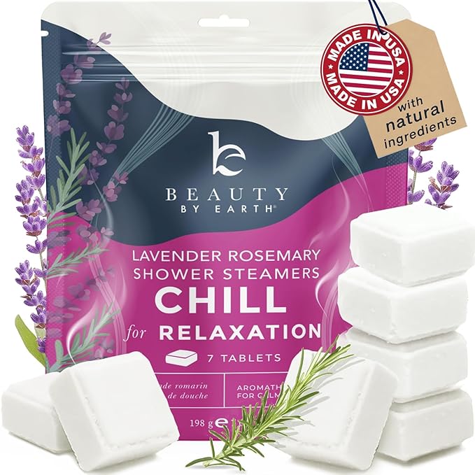 Shower Steamers Aromatherapy - USA Made with Natural Ingredients & Lavender Oil, Valentines Day Gifts, Large Shower Bombs for Stress Relief, Relaxing Spa Gifts for Women & Men, Luxury New Mom Gifts