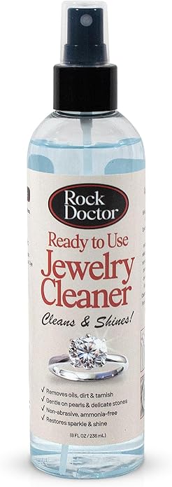 Rock Doctor Jewelry Cleaner Spray – Gentle Solution for Diamonds, Gold, Silver, Pearls, & Precious Stones – Restores Sparkle & Shine – 8 oz
