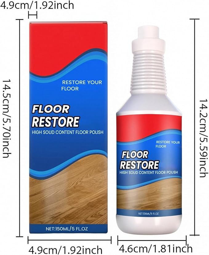 Floor Rescue Cleaner, Floor Repair Polishing Agent for Wood Laminate Tile, Self-Leveling Nano-Fill Refinisher for High-Traffic Areas, No Sanding 5.1 fl oz (150 mL) (5-Pack)
