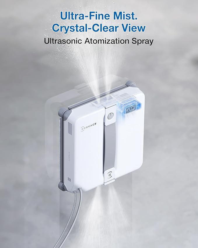 ECOVACS WINBOT MINI2 Window Cleaning Robot, Robot Window Cleaner with 6 Smart Cleaning Modes, Win-SLAM 4.0 Navigation, Automatic Glass Cleaner for Windows, Mirrors & Glass Doors
