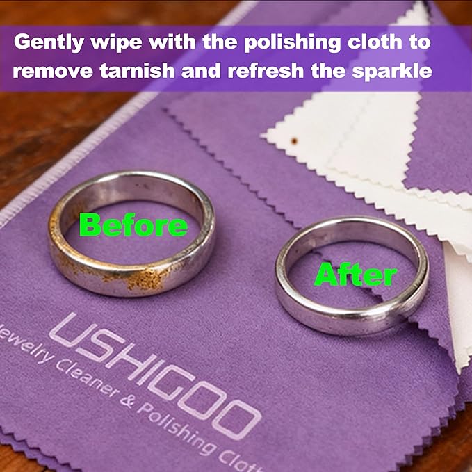 Polishing Cleaning Cloth for Gold, Silver, and Platinum Jewelry, Eco Friendly Large Cleaner Cloth 6.3 x 9.8 in. Keeps Jewelry Clean and Shiny (Gray)