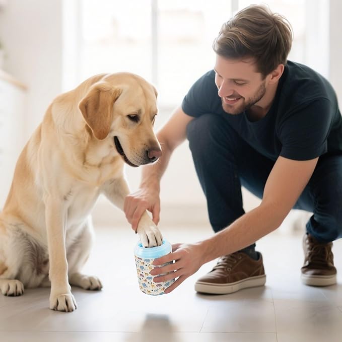 Dog Paw Cleaner Cups for Dogs Pets Foot Washer Paw Scrubber for Medium Small Cats Dogs Cleaning Cup Wild Animals