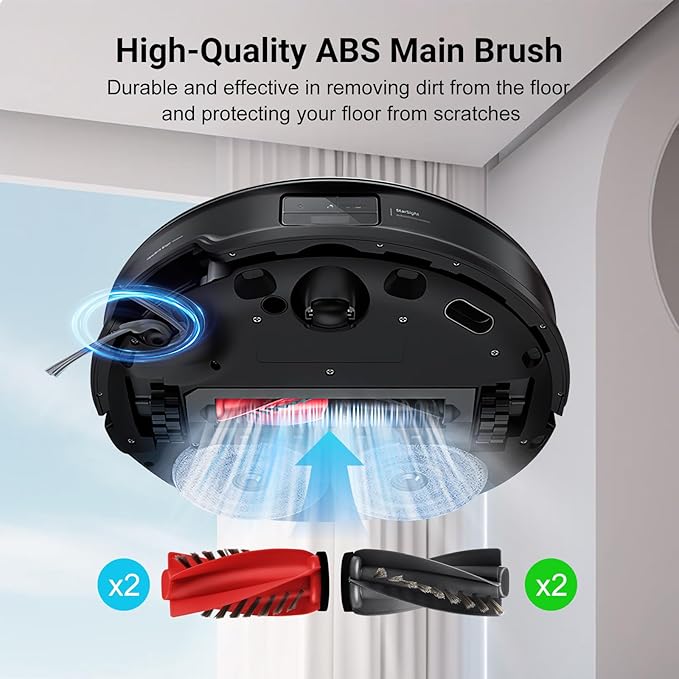 Replacement Kit for Roborock Saros 10R/saros 20 Robot Vacuum, 4 Main Brushes, 4 Filters, 6 Mop Pads, 6 Dust Bags & Scented Tablets, 6 Side Brushes, 1 Cleaning Brush, 1 Screwdriver