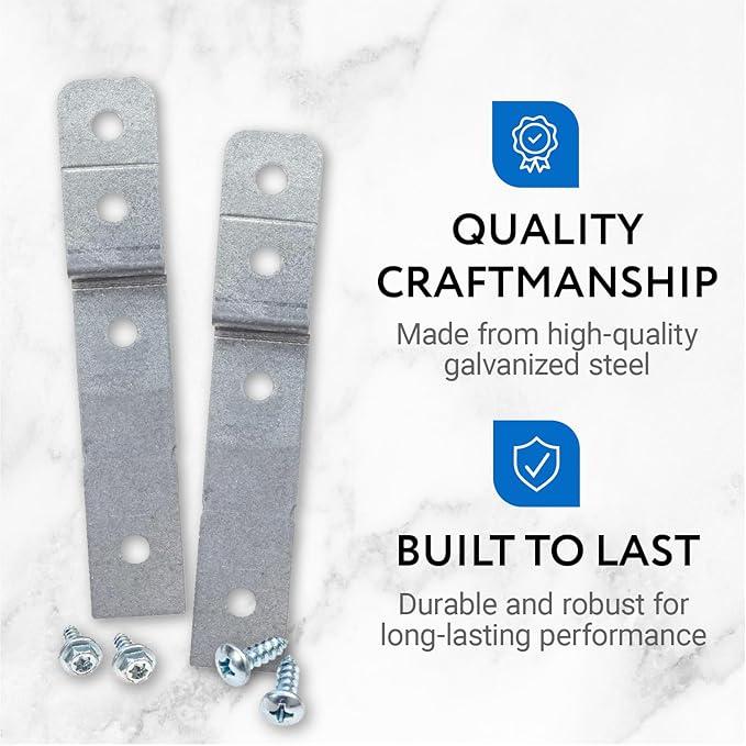 Impresa Dishwasher Side Mount Bracket Kit - Compare to DWBRACKIT1 - Silver Galvanized Steel - Compatible with Frigidaire & Electrolux Models - 2 Brackets & 4 Screws for Stone Countertops