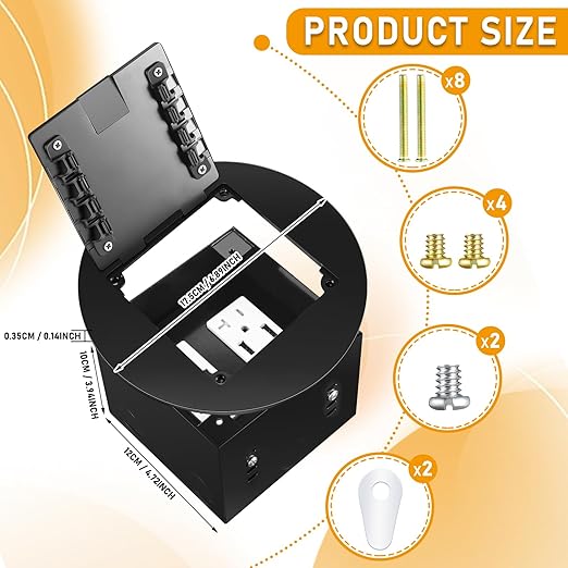 2 Pcs Recessed Floor Outlet 4. 72" x 4. 72" x 3. 94" 2-Gang with 4. 8a USB Chargers 20 Amp Floor Receptacles Round Hidden Outlet Kit Electrical Waterproof Box, Etl Listed (Black)