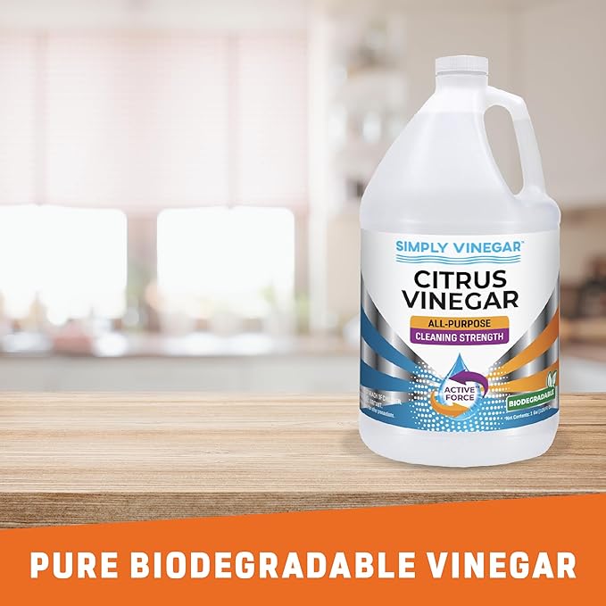 Simply Vinegar Citrus Vinegar – with Fresh Citrus Scent for Cleaning, Home, Laundry, 128 oz